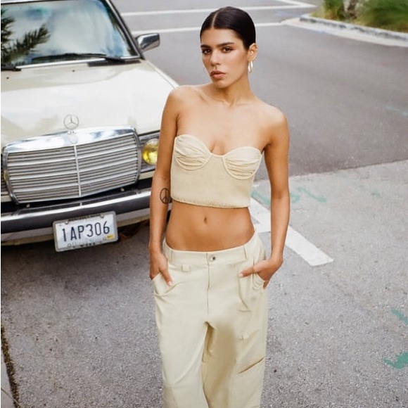 Zara linen blend crop top - Picture 1 of 3